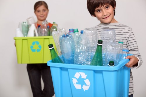 Residents participating in local recycling event